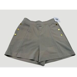 Ellen Tracy Womens Sand Gold Button Sailor Shorts ETWS3045 Size S NEW